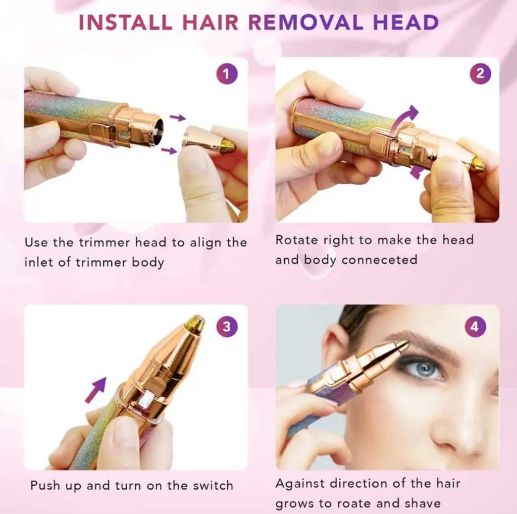 2 in 1 Facial Hair Remover | Eyebrow Trimmer | Rechargeable | Free Gift Card