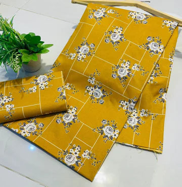 Summer Cotton Unstitched 2pc Suit
